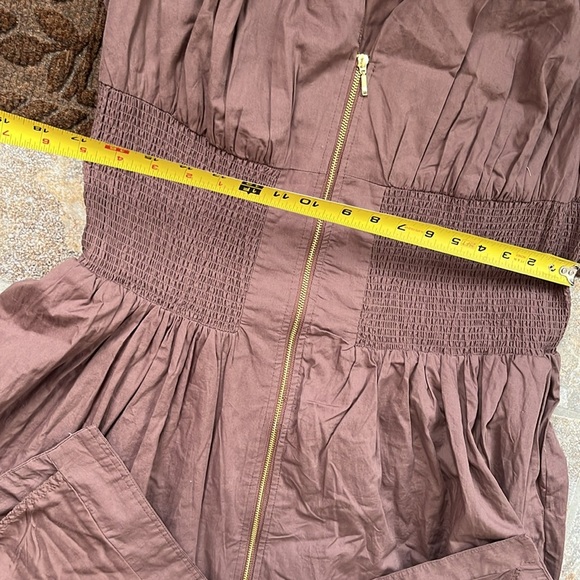 Anthropologie The Tommie Cap Sleeve Smocked Front-Zip Shirt Dress Sz 1X NWT - Picture 11 of 14